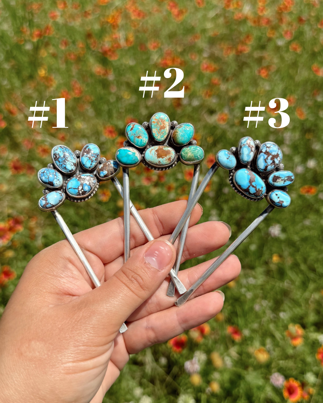 6-stone Hair Pins