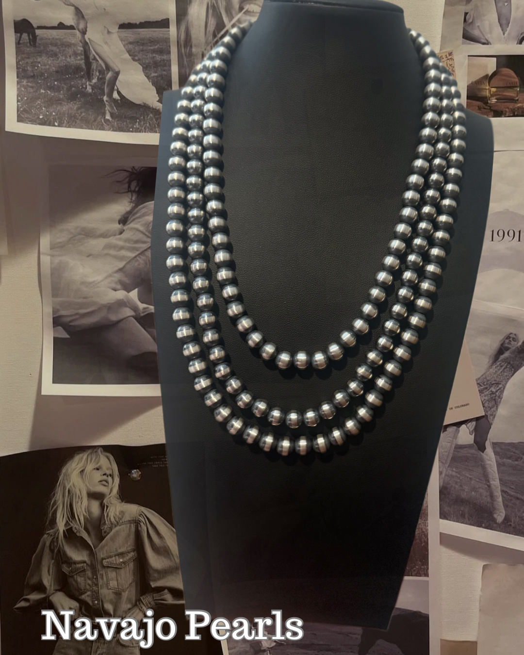 8mm sterling silver Navajo Pearls