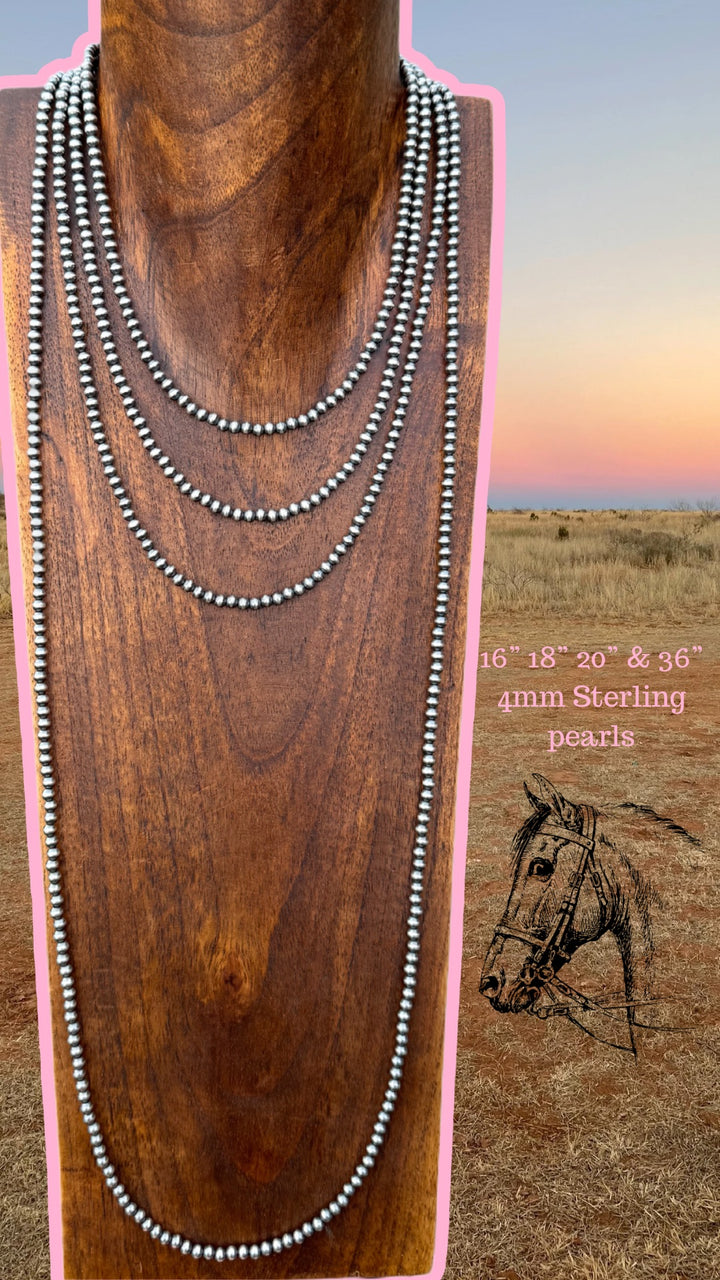 16” 18” 20” & 36” 4mm Sterling Pearls