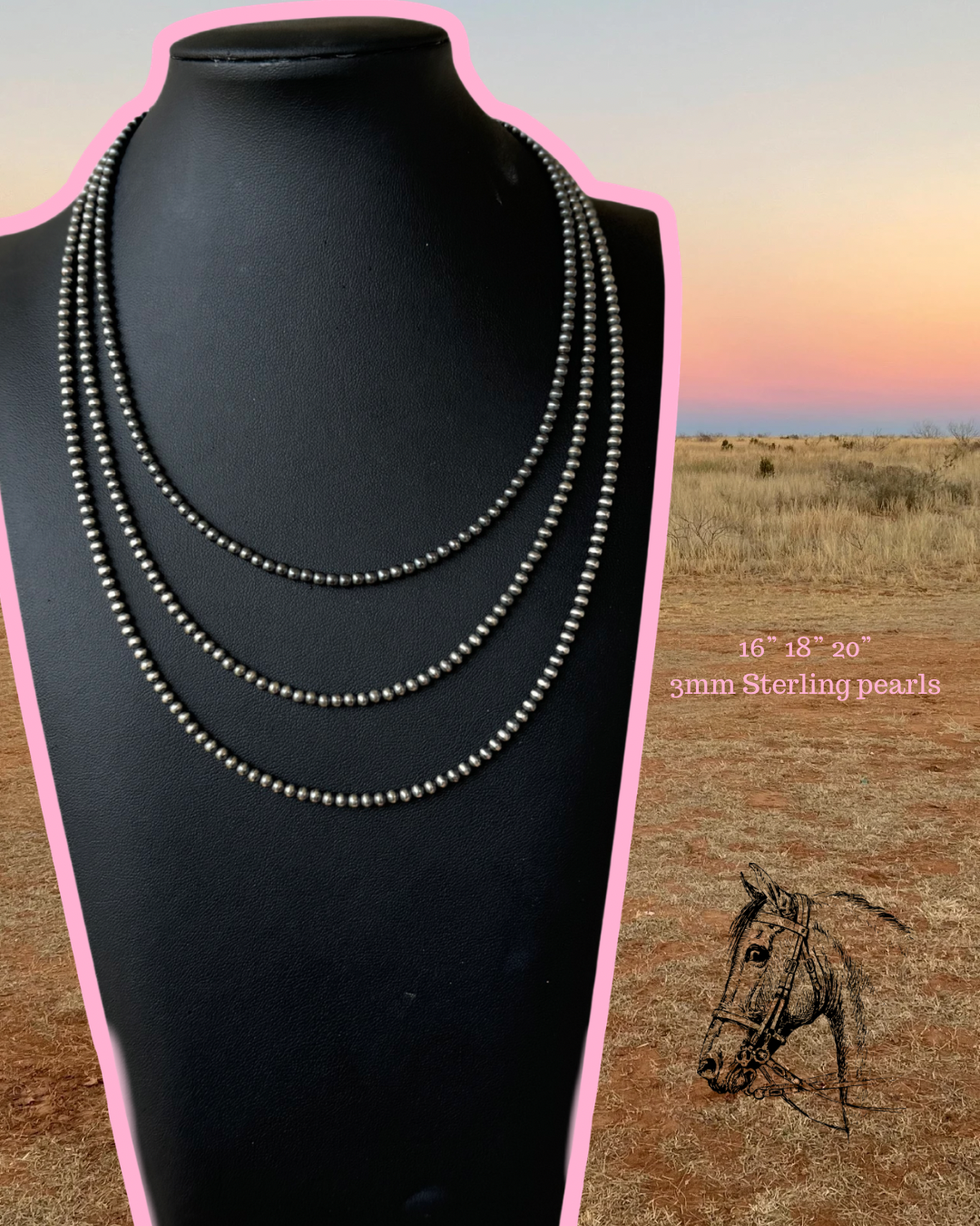 3mm 16”, 18” & 20” pearls