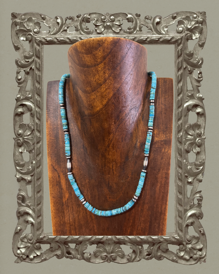 20” turquoise + pearl necklace