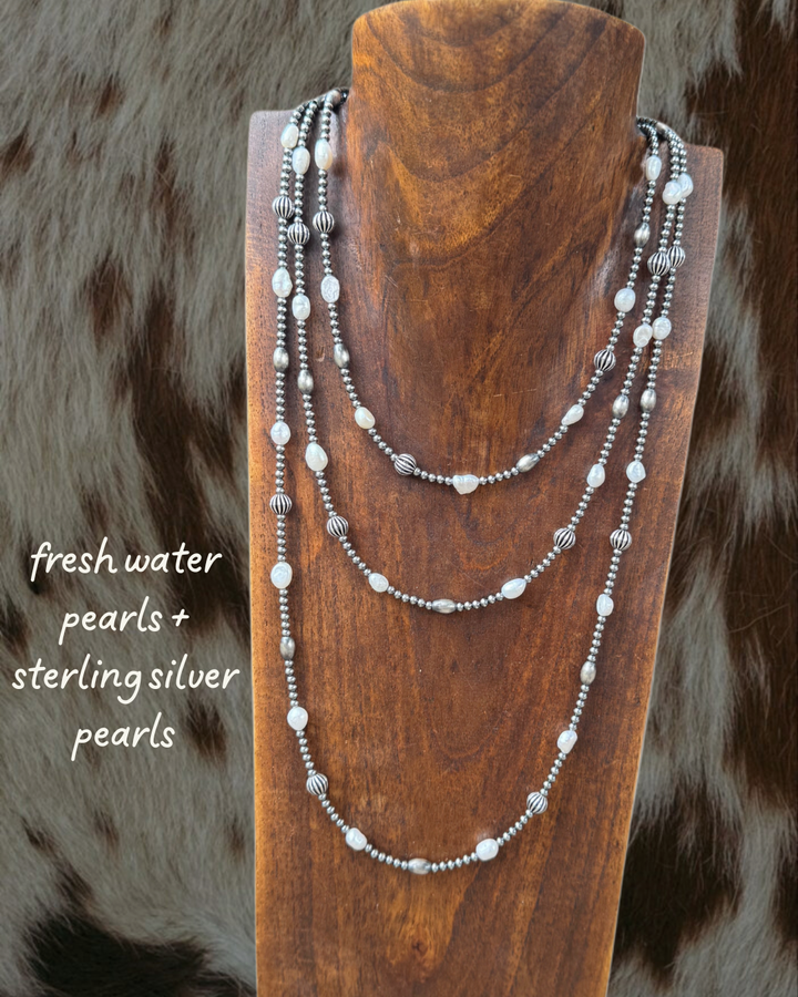 Freshwater and Sterling Silver Pearl Necklaces