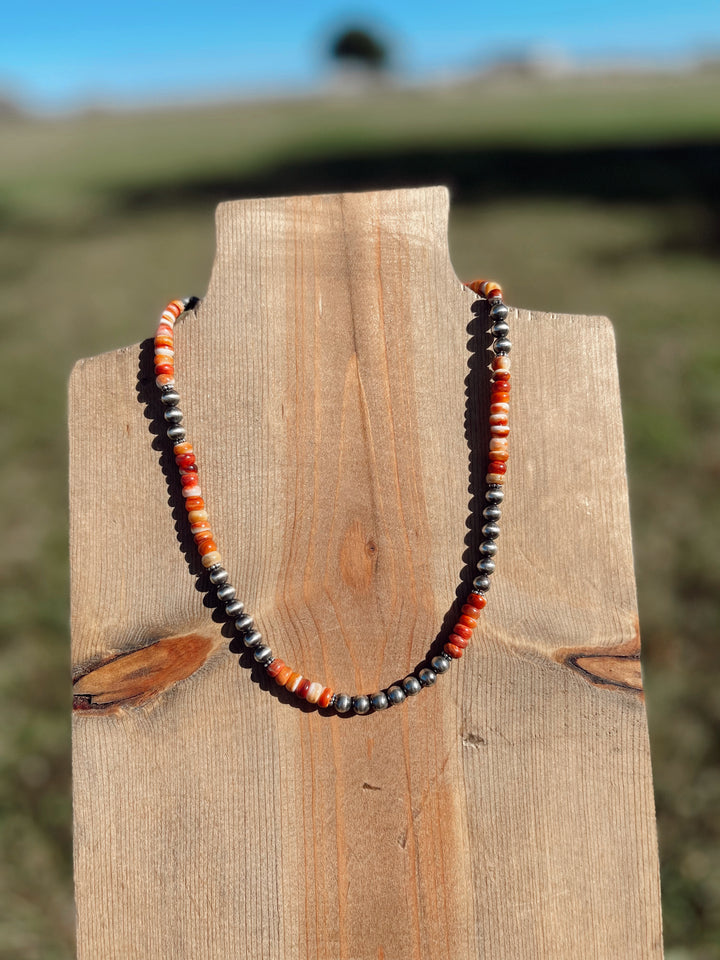 18” Orange Spiny Necklace