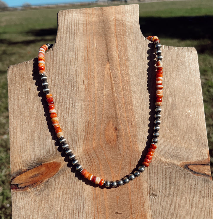 18” Orange Spiny Necklace